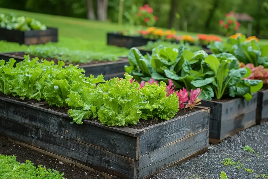 Fresh Green Lettuce in the Backyard